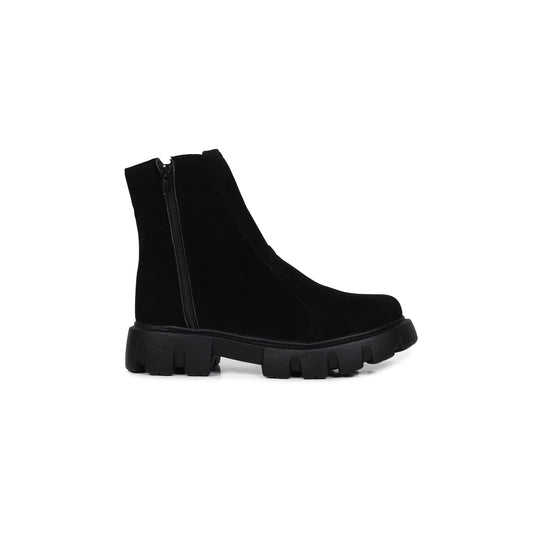 Black Suede Chelsea Boots for Women