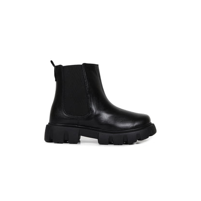 Black Chunky Chelsea Boots for Women