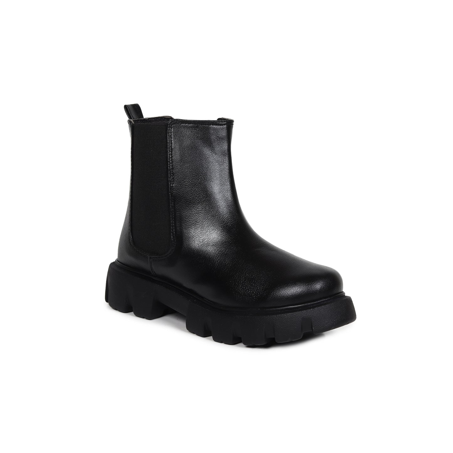 Black Chunky Chelsea Boots for Women