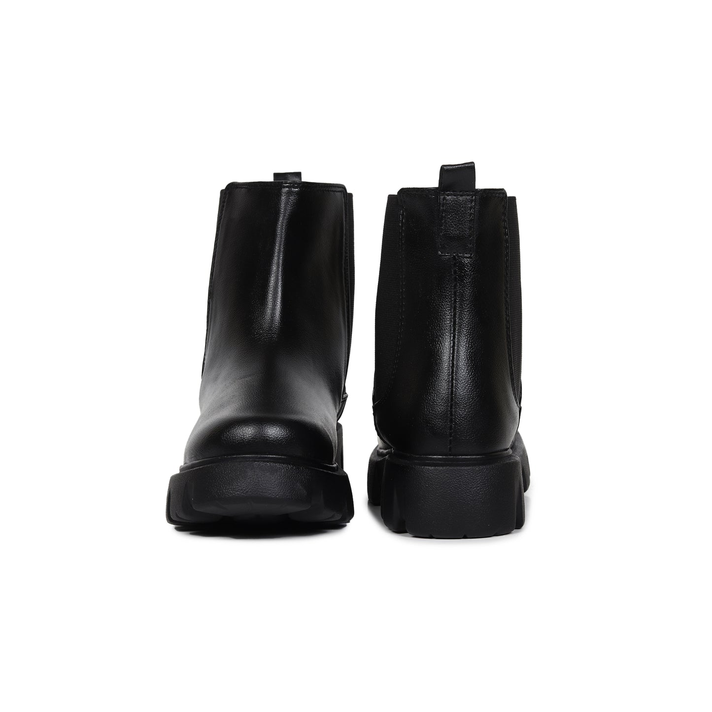 Black Chunky Chelsea Boots for Women