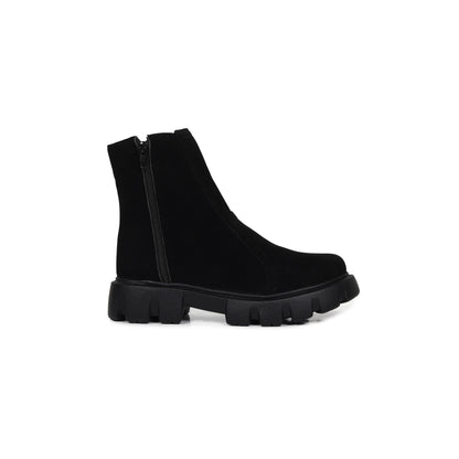 Black Suede Chelsea Boots for Women
