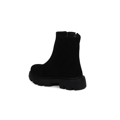 Black Suede Chelsea Boots for Women