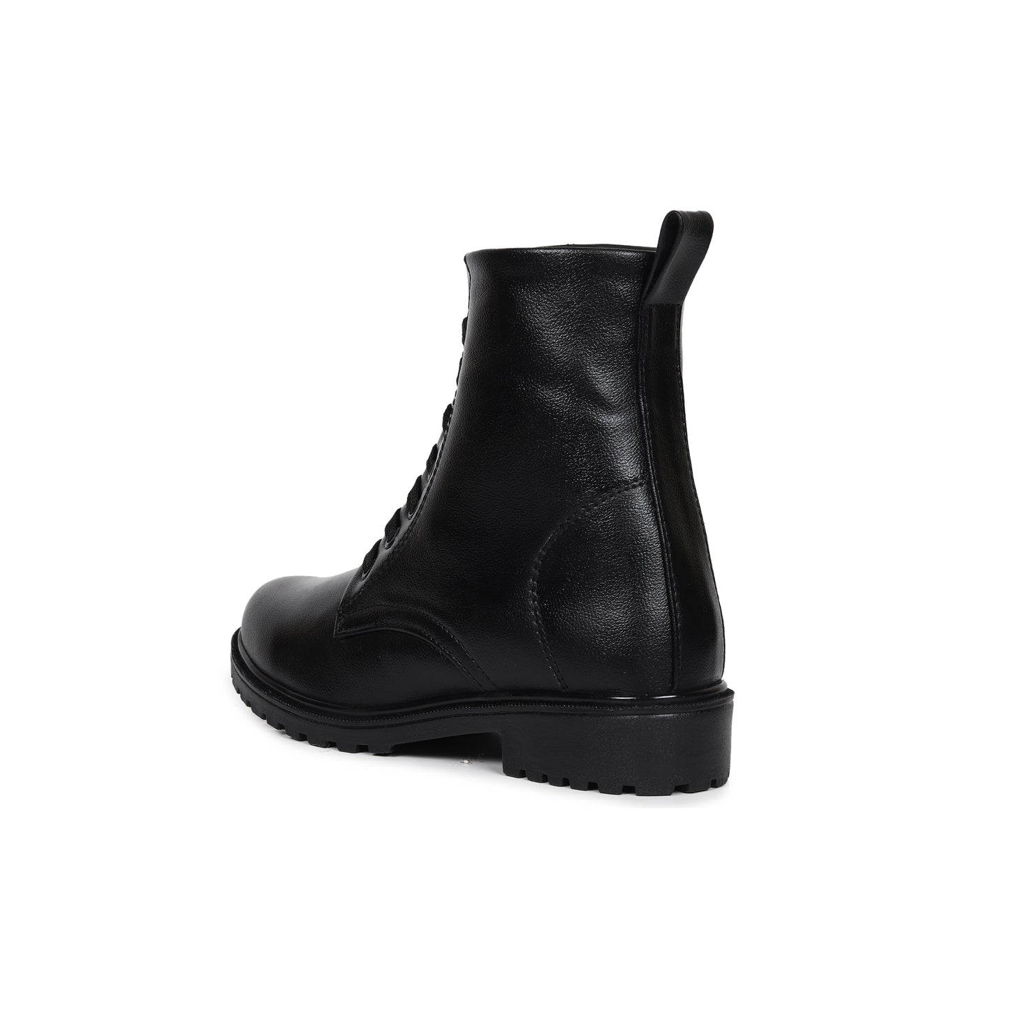High Ankle Combat Black Boots for Women