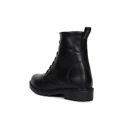 High Ankle Combat Black Boots for Women