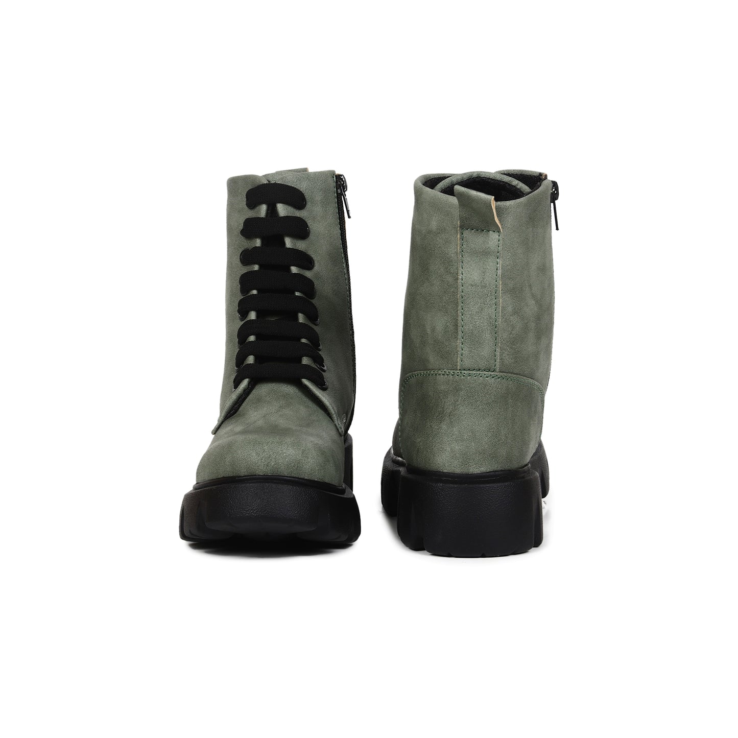 Grey Suede High Ankle Boots for Women