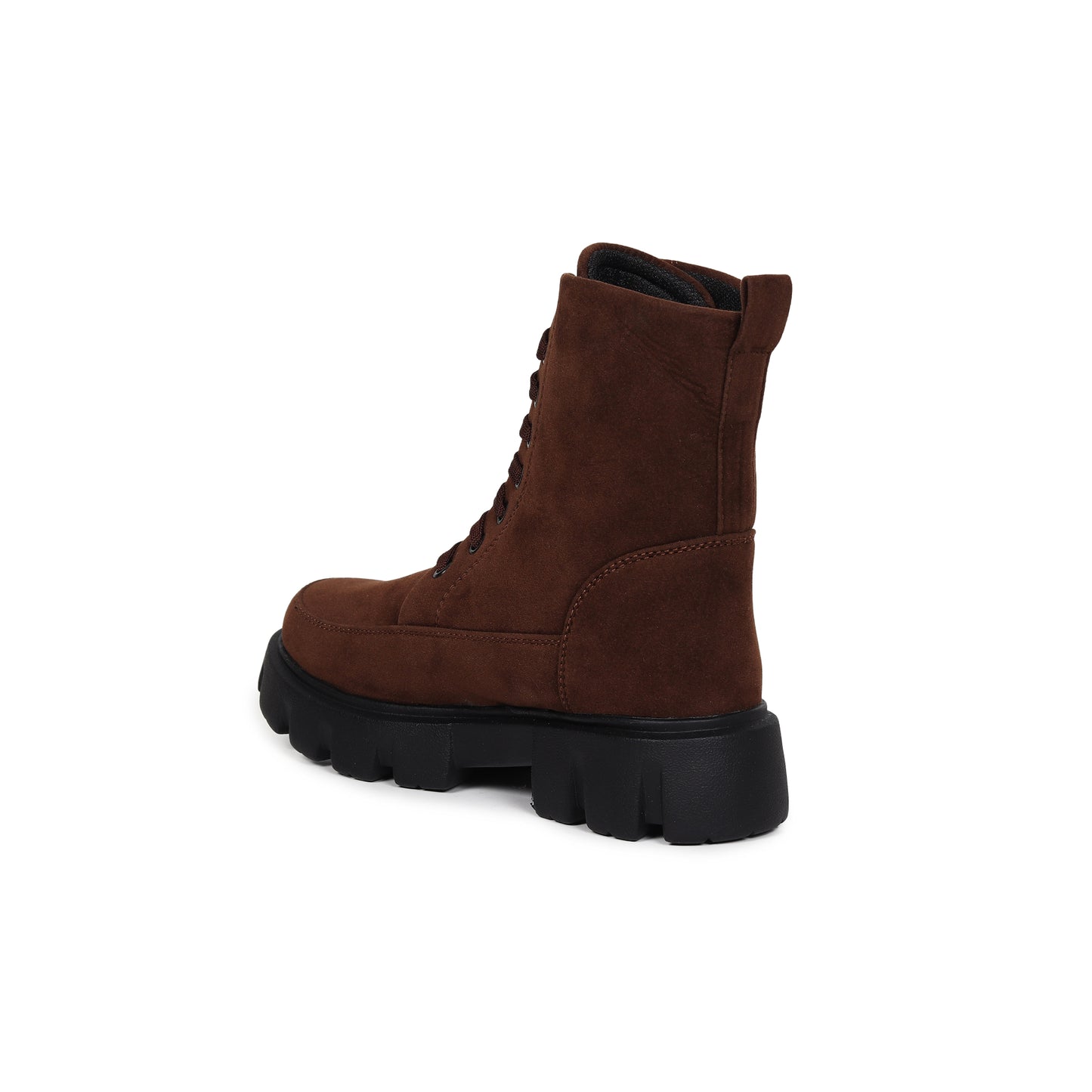 Brown Suede Front Lace-up Boots for Women