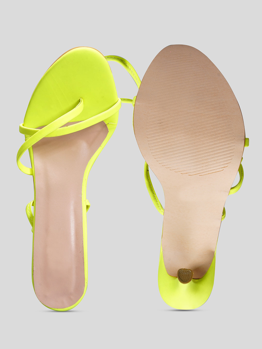 Neon open toe heels