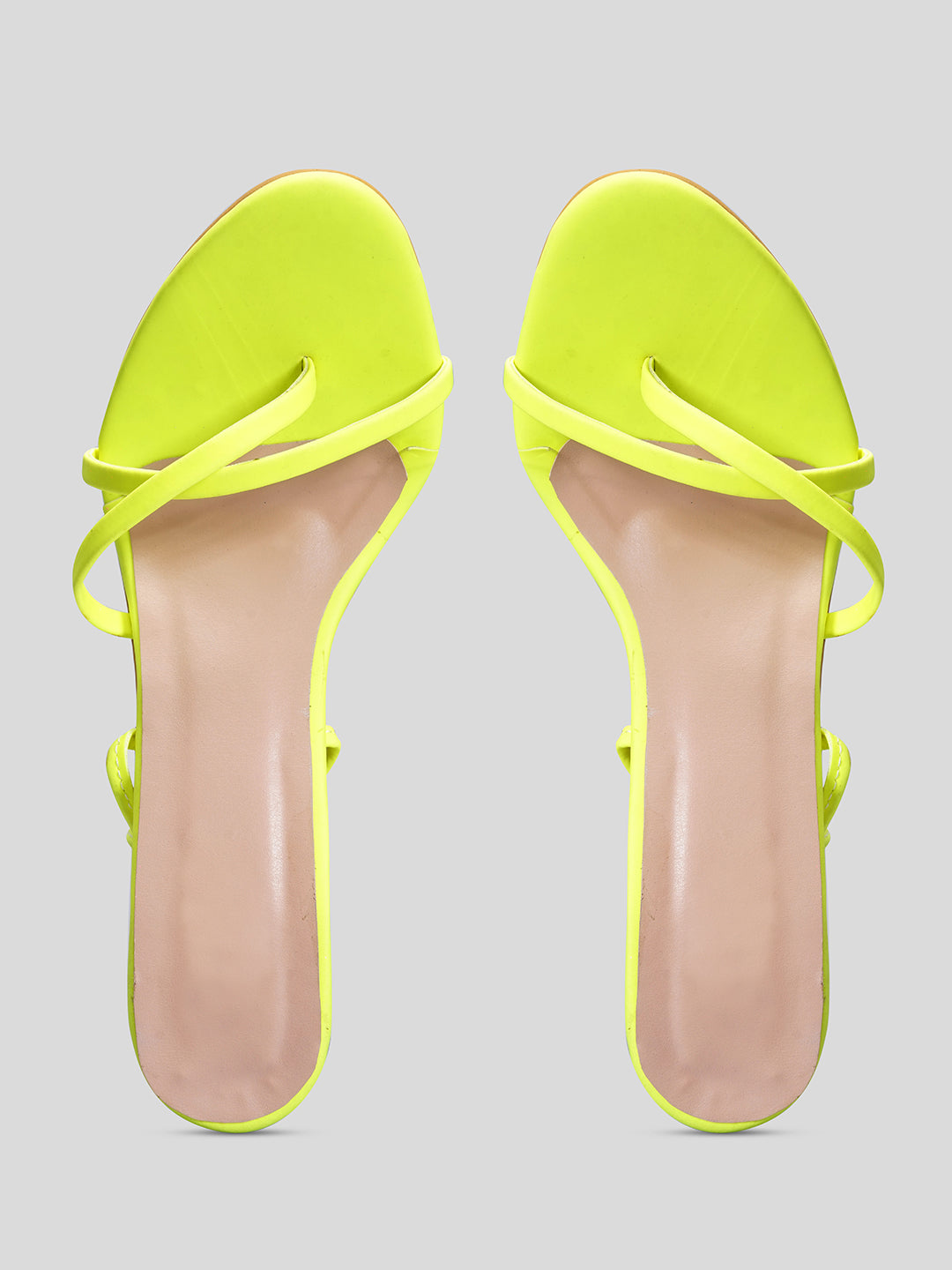 Neon open toe heels