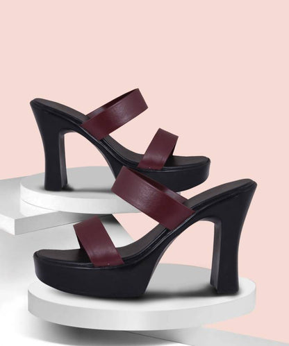 Open toe block heels