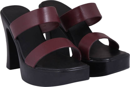 Open toe block heels