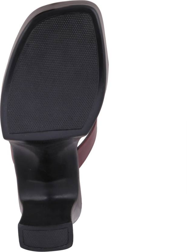 Open toe block heels
