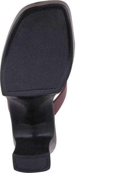 Open toe block heels