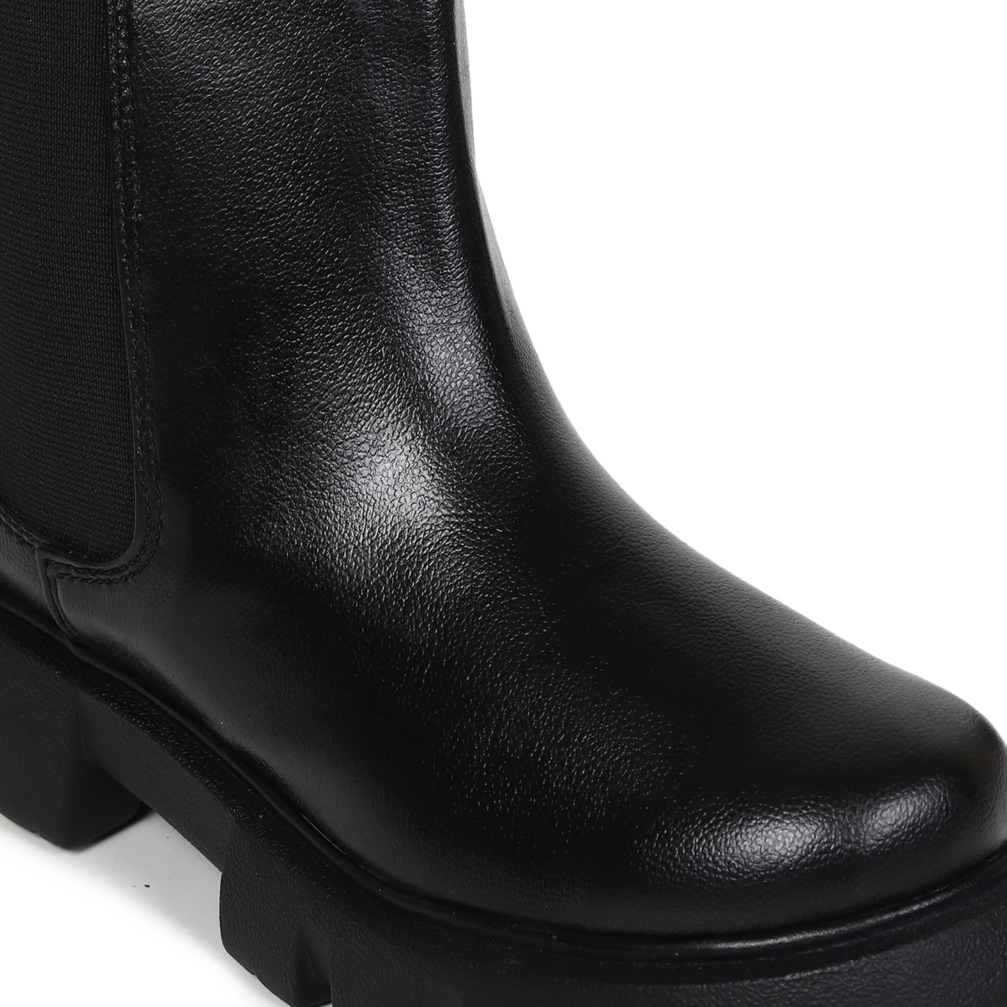 Black Chunky Chelsea Boots for Women
