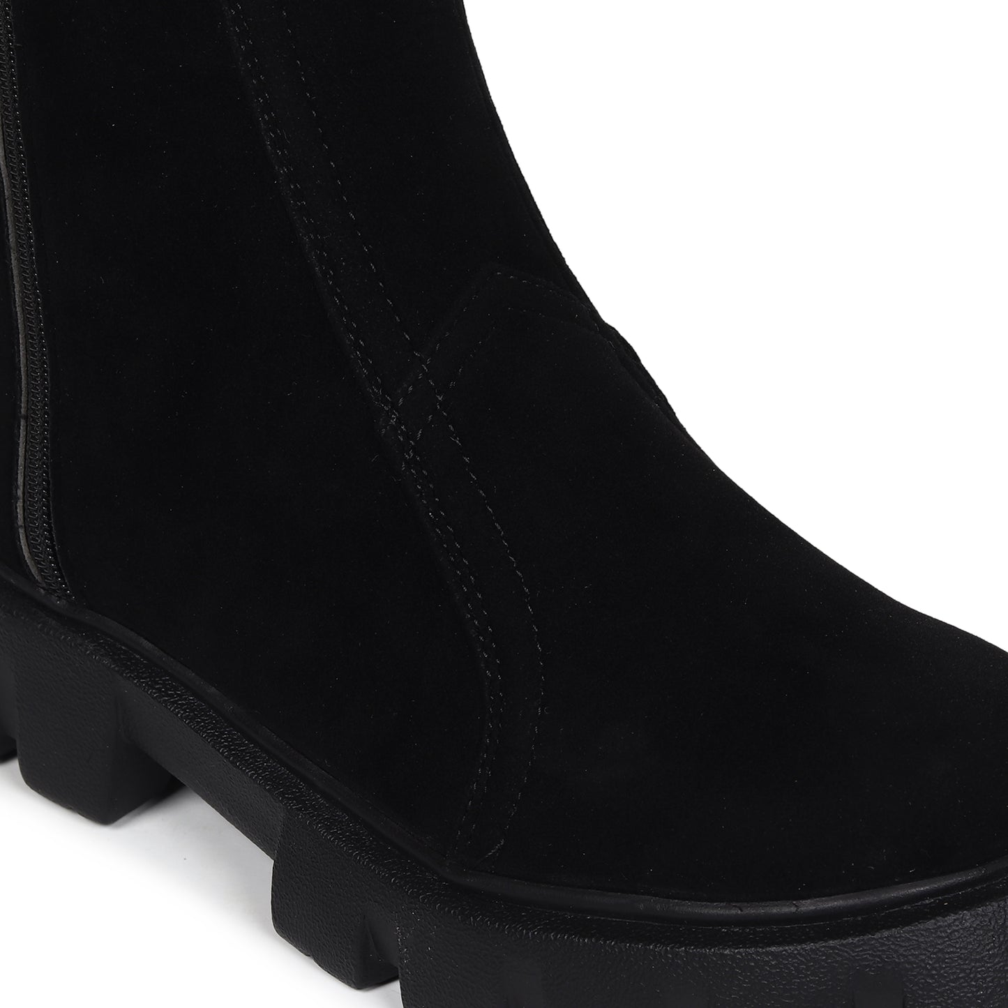 Black Suede Chelsea Boots for Women
