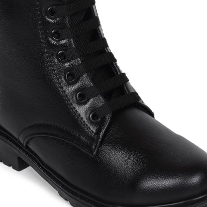 High Ankle Combat Black Boots for Women