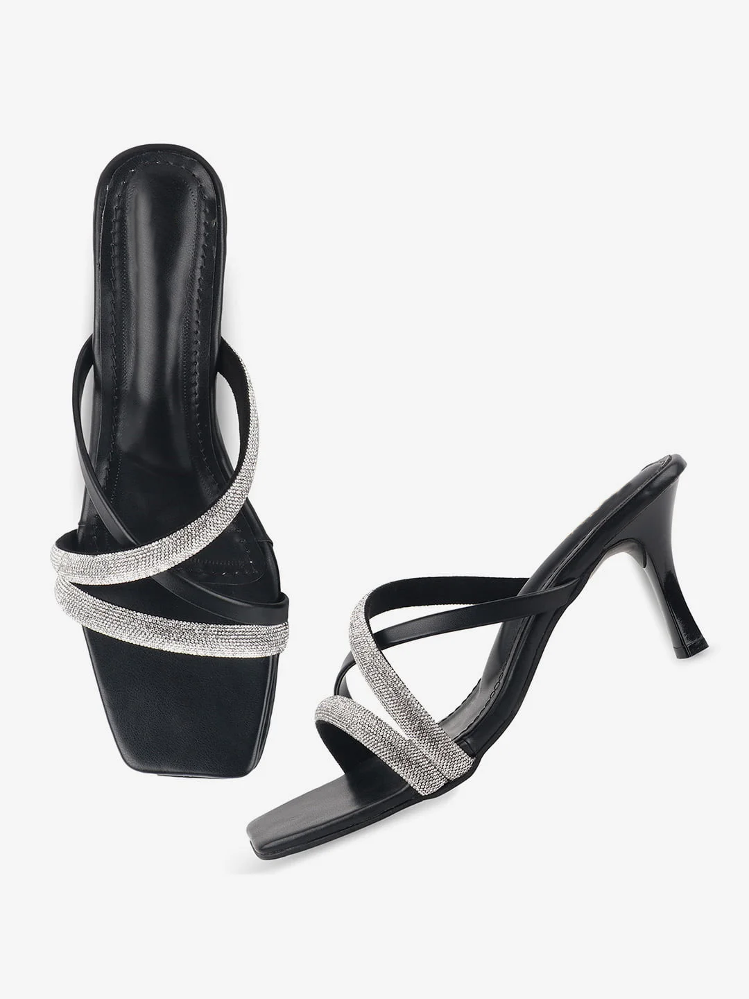 Black Rhinestone Heels