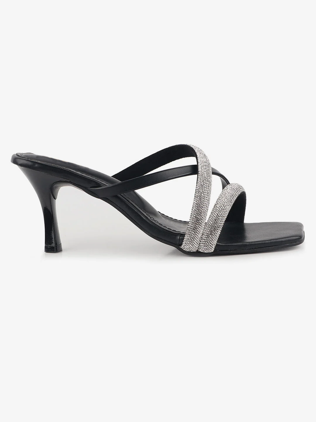 Black Rhinestone Heels