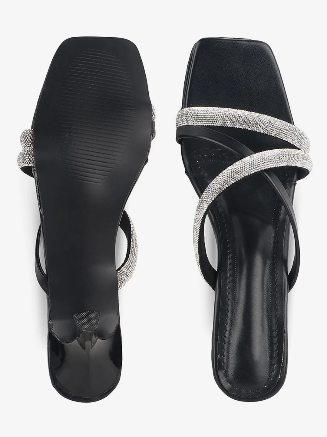 Black Rhinestone Heels