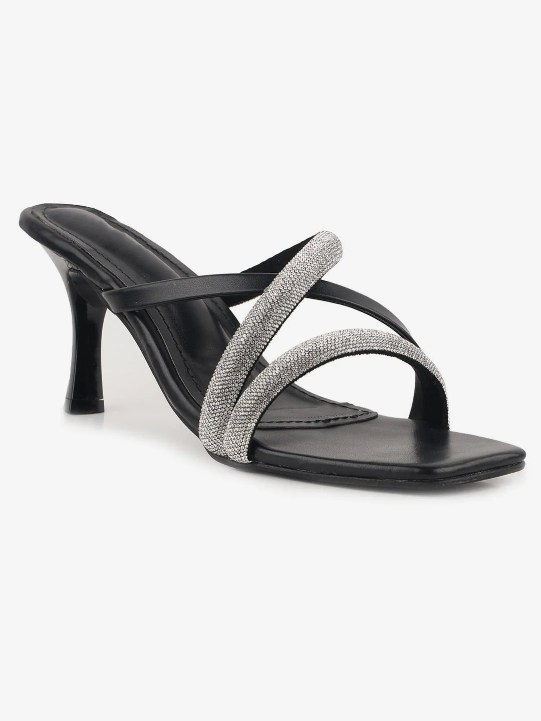 Black Rhinestone Heels