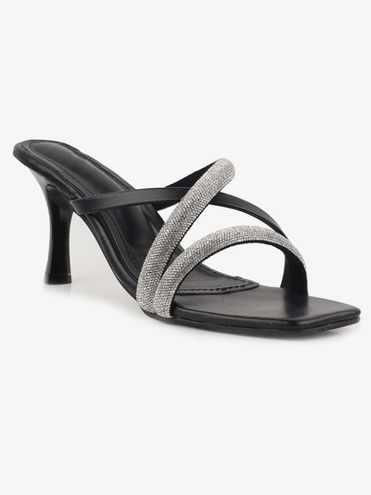 Black Rhinestone Heels