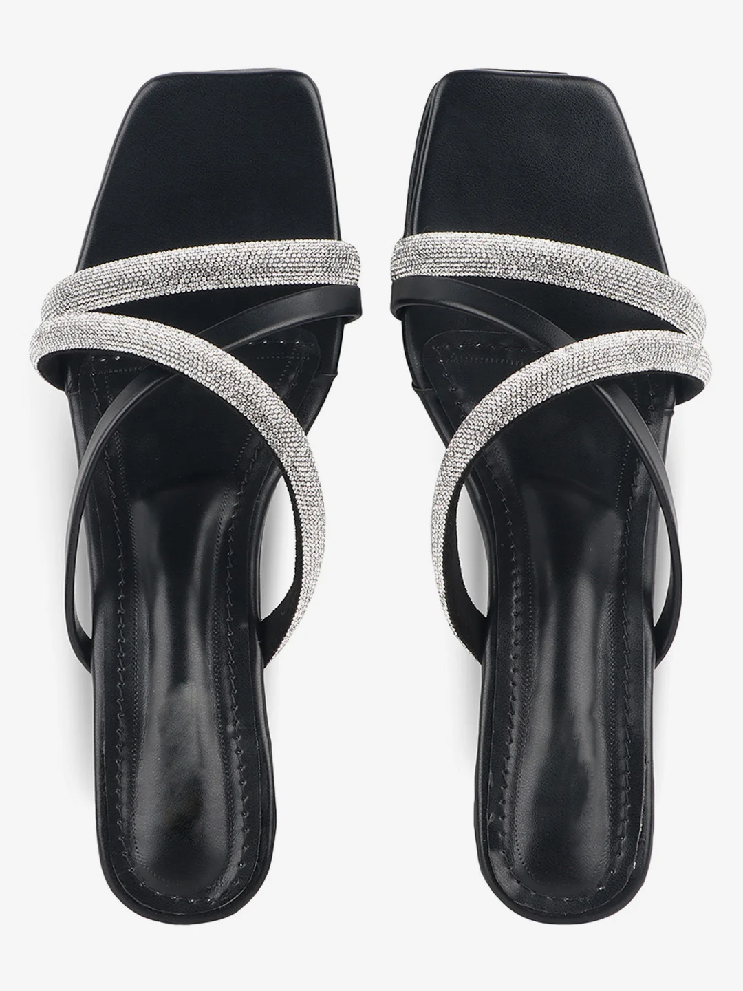 Black Rhinestone Heels