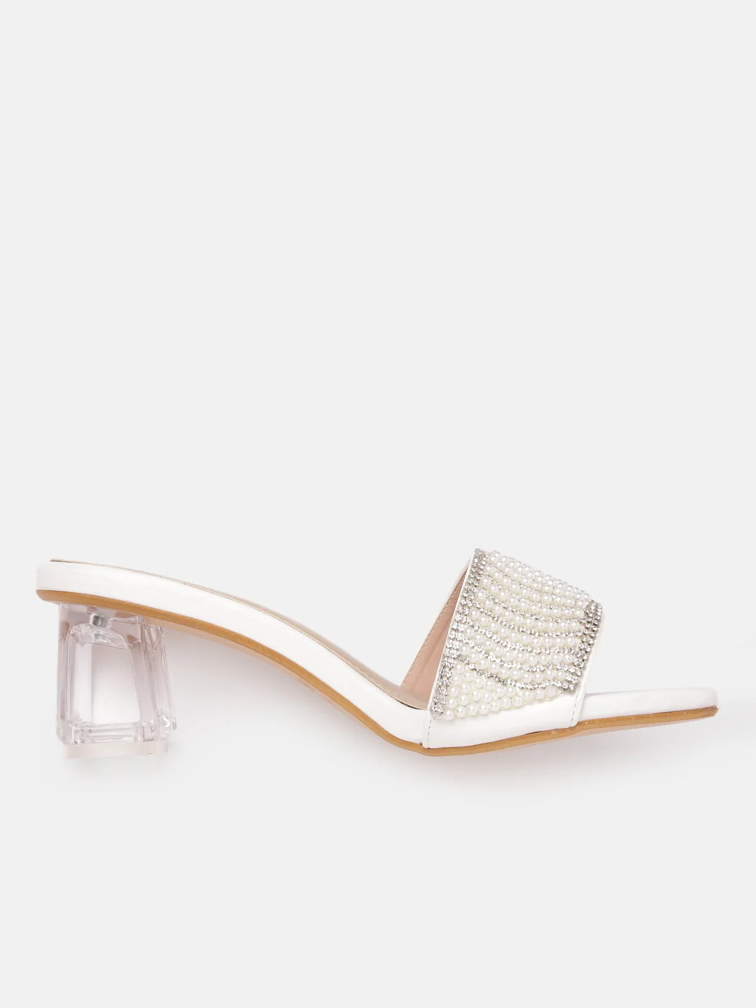 Pearl Embellished Transparent heels